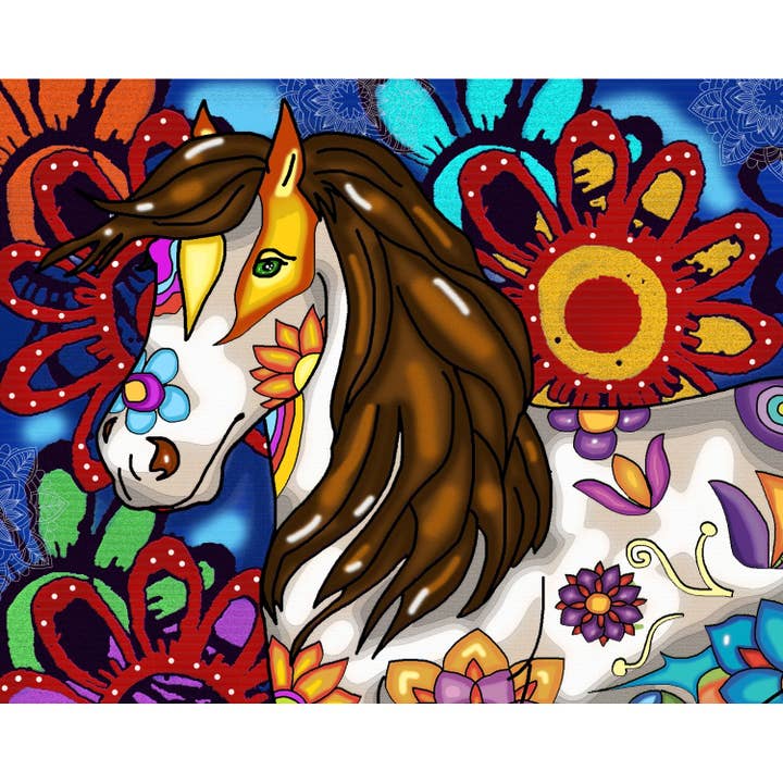 Flower Horse Diamond pintura Kit de arte por atacado de JaCaRou Puzzles Inc.