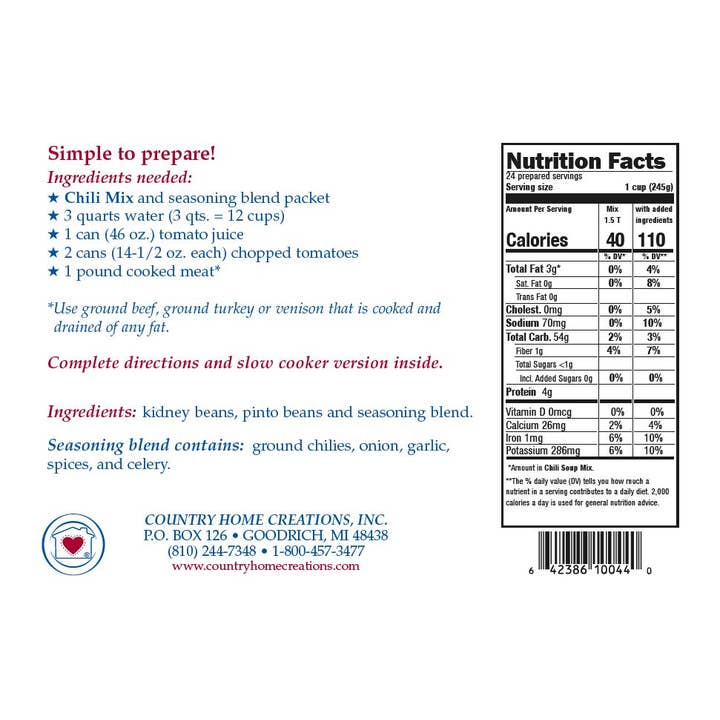 Country Home Creations - Wholesale Soup - Chili Soup Mix2