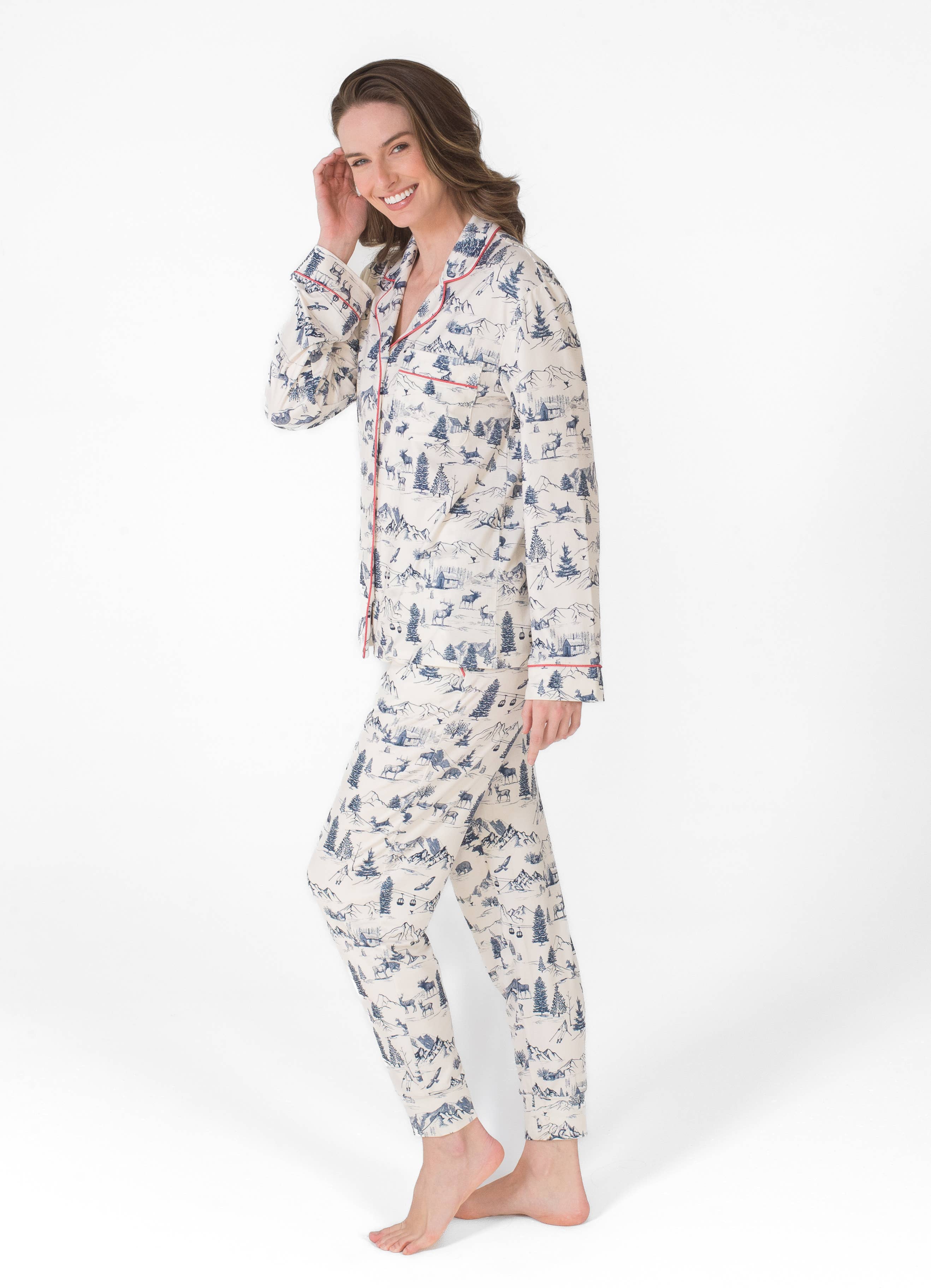 LATTELOVE - Wholesale Sleepwear Set - Women's - LS NOTCH COLLAR TOP & JOGGER PAJAMA GIFT SET13