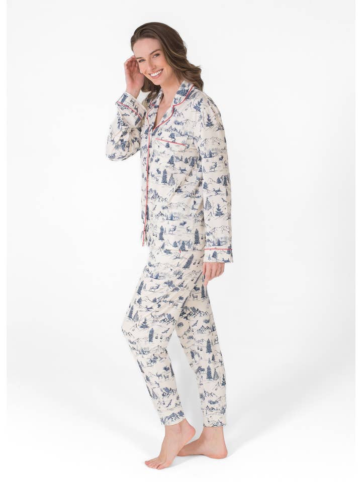 LATTELOVE - Wholesale Sleepwear Set - Women's - LS NOTCH COLLAR TOP & JOGGER PAJAMA GIFT SET13