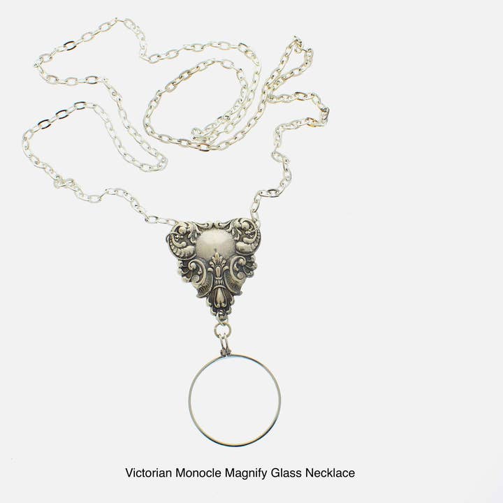 HHH Designs - Wholesale Pendant/Charm Necklace - Victorian Style Monocle Magnify Glass Necklaces, each