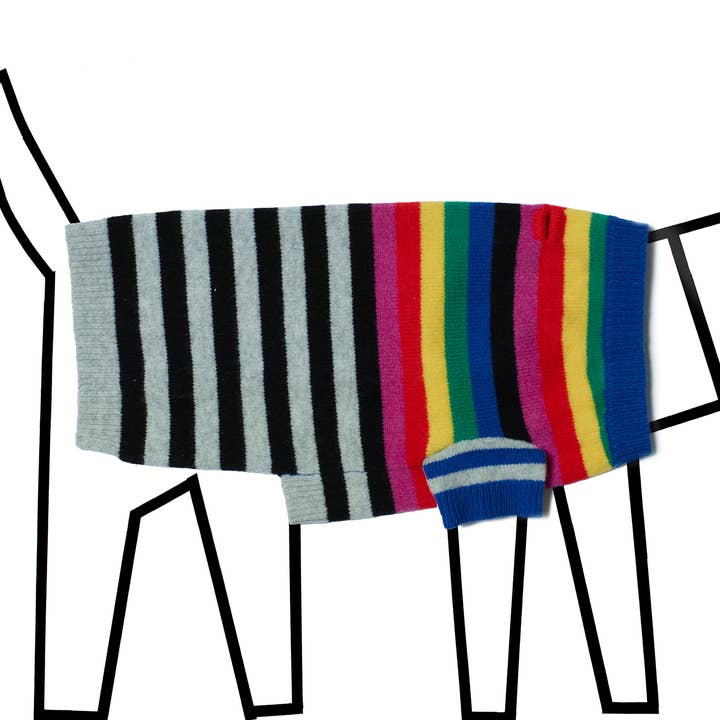 Mehrfarbiger gestreifter Hundepullover für den Großhandel von Ware of the Dog