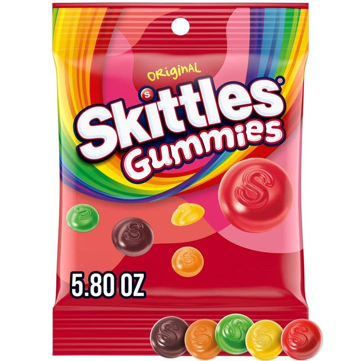 Skittles Peg Bag Gummies Original 5.8 oz 12 count for wholesale by Snacky Candy