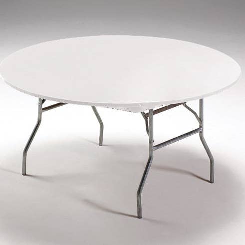 White Stay Put Plastic 60" Round Table Covers, 1/Pkg for wholesale by Bulk Party Decor