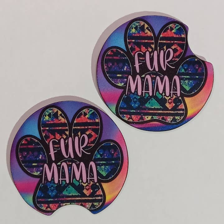 Set de posavasos para coche "Mamá de peludos" para venta al por mayor de Beautiful Creations by Laney