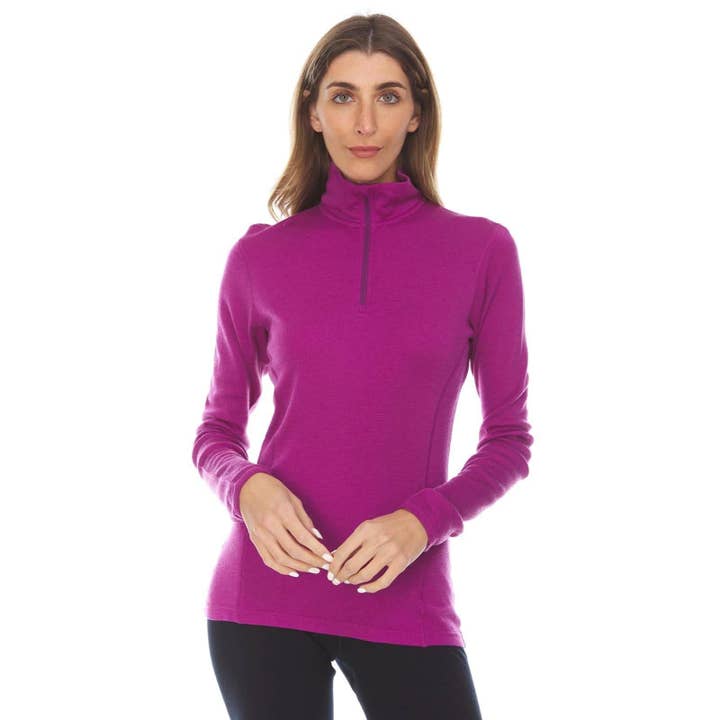Midweight Women's Wool 1/4 Zip - 100% Merino Wool for wholesale by Minus33 Merino Wool