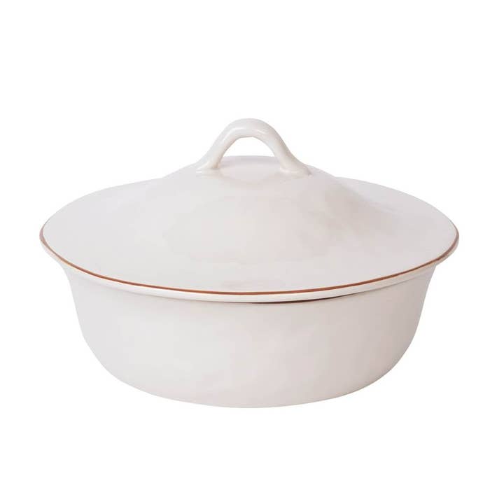 Cantaria Round Covered Casserole White for wholesale by Skyros Designs