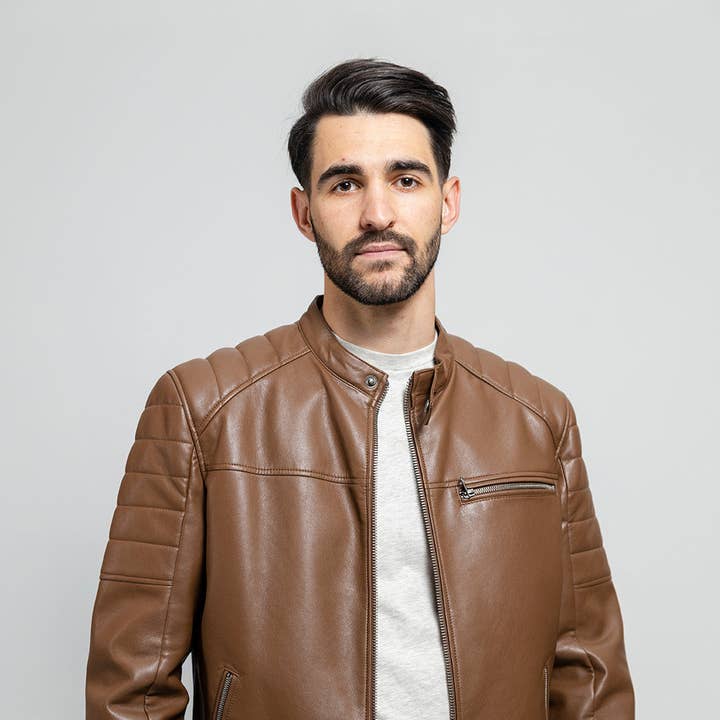 Dustin Men's Vegan Faux Leather Jacket for wholesale by USA Leather Shop