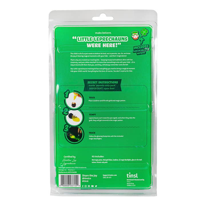 tinsl - Wholesale DIY Craft Kit - Kids - "Little Leprechauns Were Here!" Leprechaun Tracking Kit