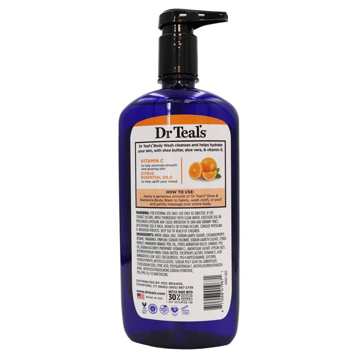 KT Supply - Wholesale Body Wash/Shower Gel - DrTeals Epsom Salt Body Wash Glow Radiance, 24oz.3