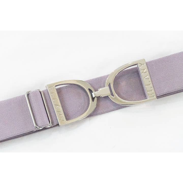Huston x Ellany - Wholesale Belt - Women's - Lavender - 1.5" Silver Stirrup Equestrian Elastic Belt