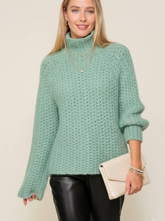 Raglantrui met wafels en ronde hals voor wholesale door MintChoco