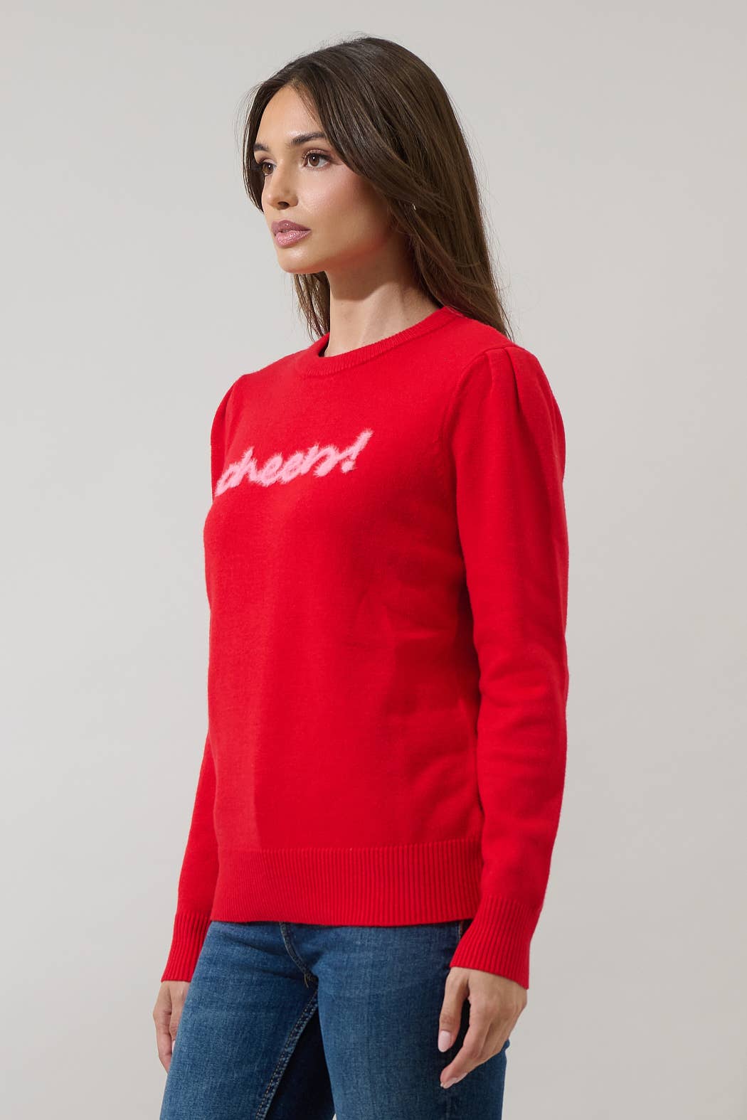 RedPink Courtney Cheers Pleated Sweater for wholesale on Faire2