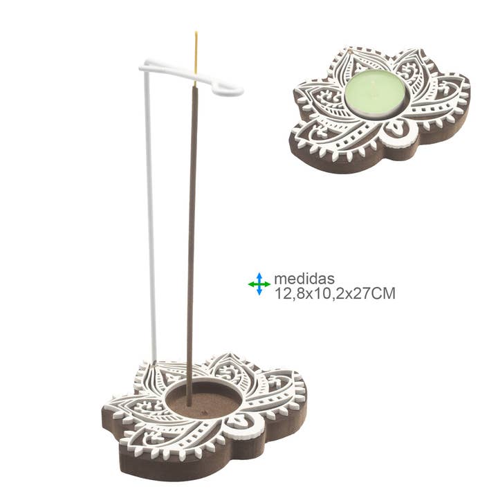 Porte-encens Fleur de Lotus 12,8x10,2x27cm (4pcs) pour la vente par Esoterica Arte