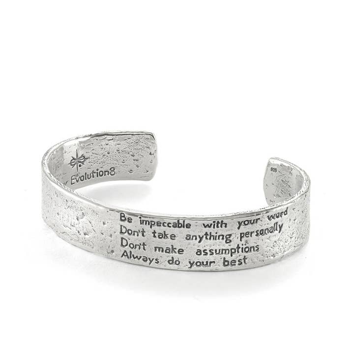 Jewelry Evolution - Wholesale Cuff Bracelet - The Four Agreements Textured Cuff8