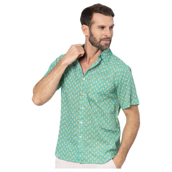 KURZÄRMLIGES SOMMERHEMD HC0051E für den Großhandel von La Mano Boho