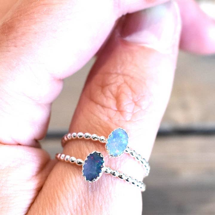 A Wild Violet – Großhandel Einzelstein-/Solitär-Ring – Australischer Opalring4