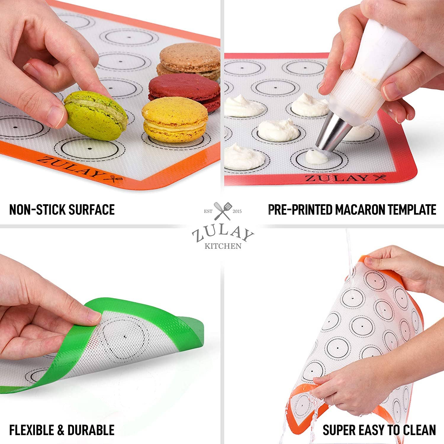 Zulay Kitchen - Wholesale Baking Sheet/Mat - Macaron Silicone Baking Mats With Pre-printed - Set of 416