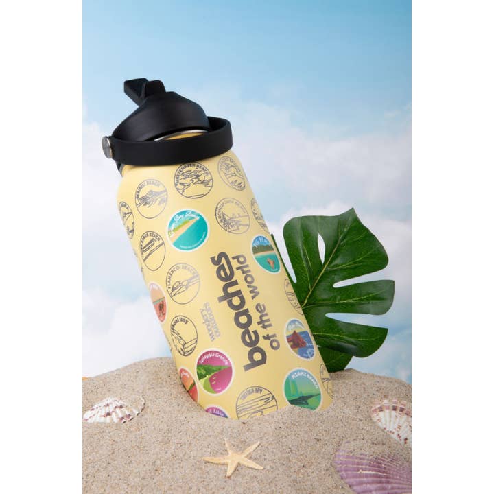 Wondery Outdoors - Wholesale Water Bottle - Best Beaches Bucket List Bottle 32oz