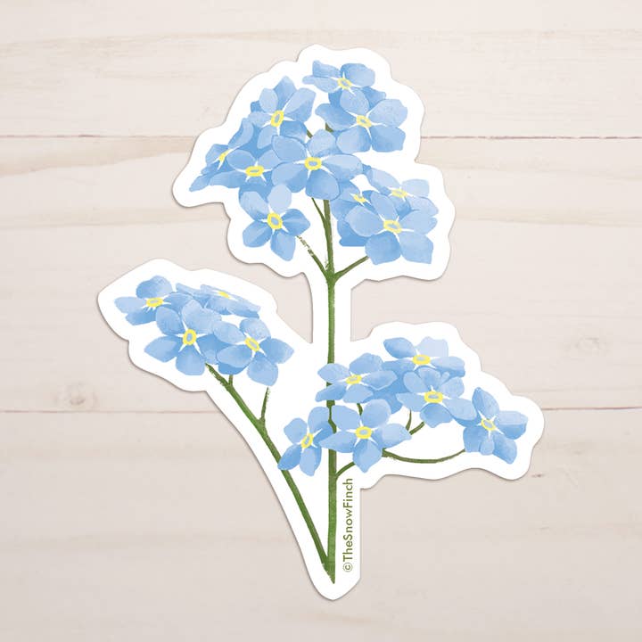 Vergissmeinnicht Blumenaufkleber || Wasserdichtes Vinyl für den Großhandel von The Snow Finch
