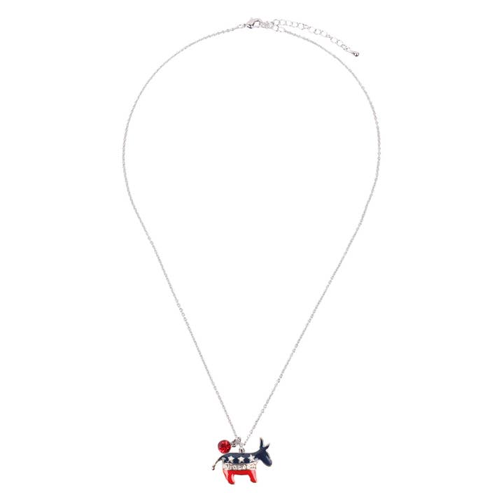 MYS Wholesale Inc - Wholesale Pendant/Charm Necklace - USA Flag Democrats Donkey Necklace1