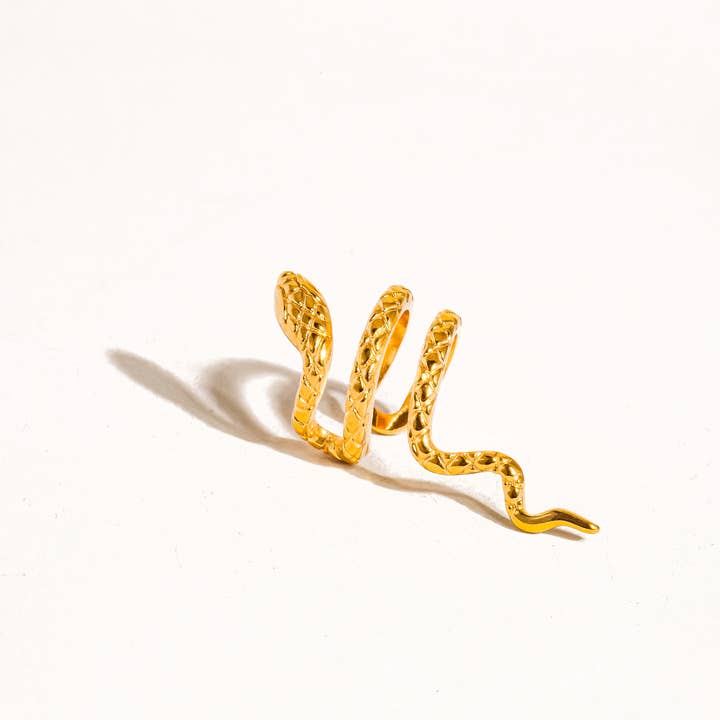 Khari 18K Gold Non-Tarnish Serpent Ear Cuff for wholesale on Faire3