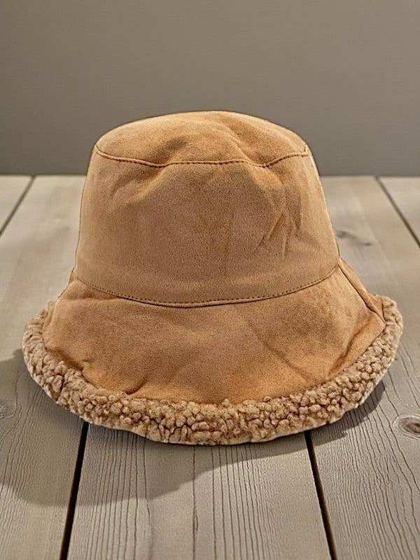 REVERSIBLE FAUX FUR BUCKET HAT for wholesale by Andrea Bijoux