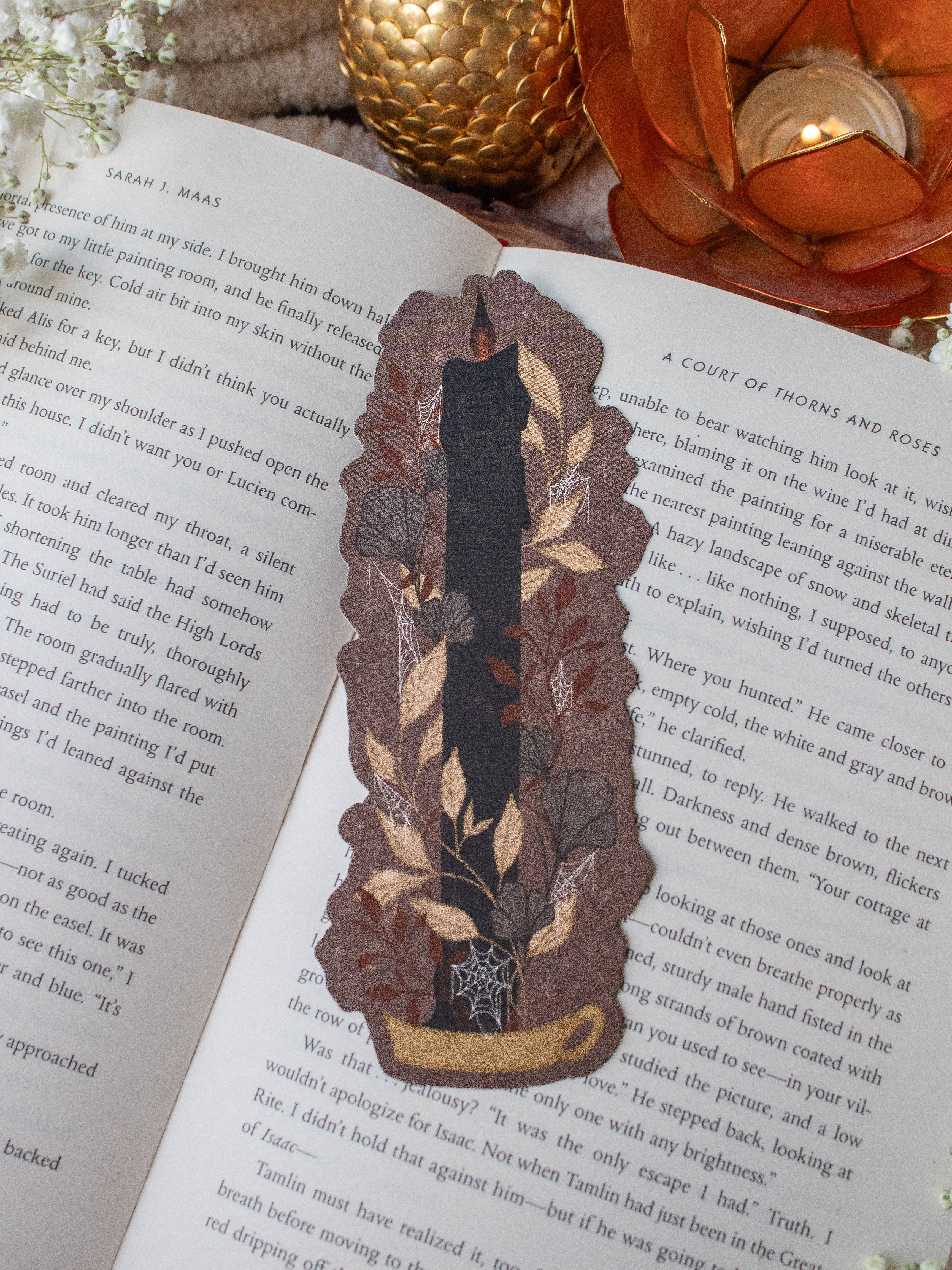 Meaggie Moos - Wholesale Bookmark - Black Flame Candle Halloween Die-Cut Bookmark