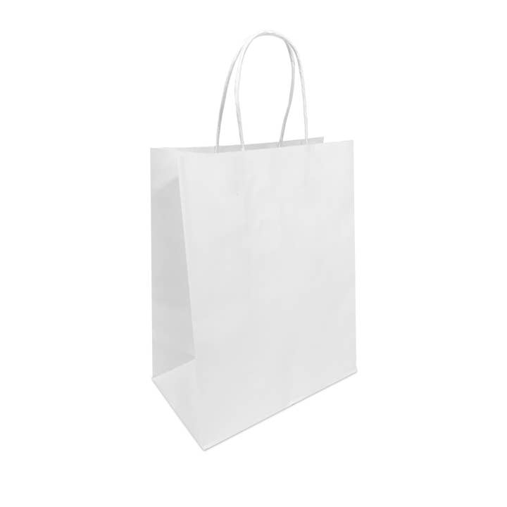 Kis Paper - Wholesale Gift Bag - Cub 8x4.75x10.25 inches White Paper Bags Twisted handle1