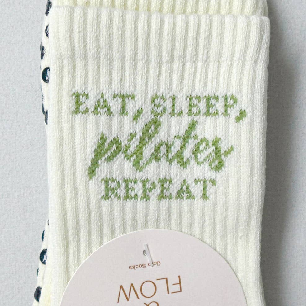 Grip & Flow - Wholesale Socks - Women's - Eat sleep Pilates repeat, Pilates grip sock