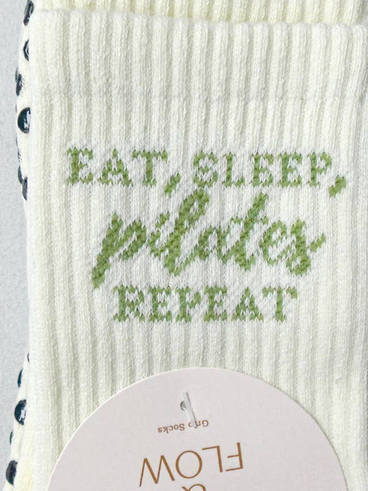 Grip & Flow - Wholesale Socks - Women's - Eat sleep Pilates repeat, Pilates grip sockÂ