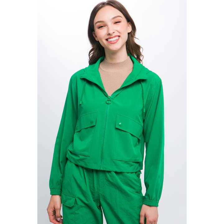 Giacca antivento con cappuccio e zip per la vendita all'ingrosso da parte di Baie Bleue