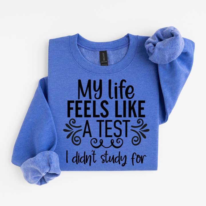 My Life Feels Like A Test I Didn't Study Funny Sweatshirt for wholesale by Simply Spoken Apparel