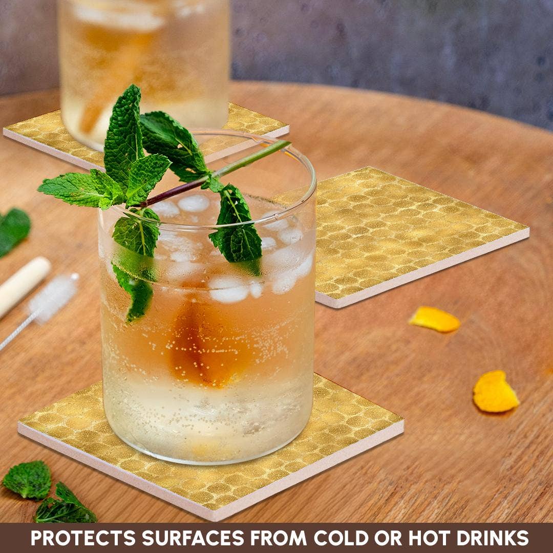 3dRose - Wholesale Coasters - 3dRose, Image of Gold Glitzy Floral, Coaster2