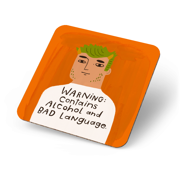 Disrupted Industries - Wholesale Coasters - Warning: Contains Alcohol and Bad Language Grumpy Bastard Coaster0