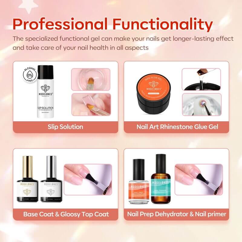Modelones - Wholesale Nailcare Set - Elegant - 42Pcs 6 Colors Poly Nail Gel Kit6