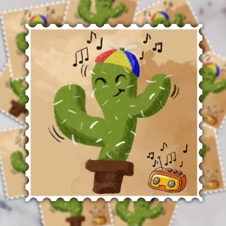 Pegatina sello cactus danzante para venta al por mayor de Jelly Jean Designs