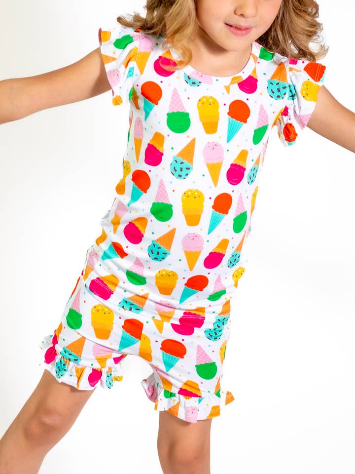 Ice Cream Social Short Pajama Set | Soft & Stylish Summer for wholesale by Rayns Tiny Stitches