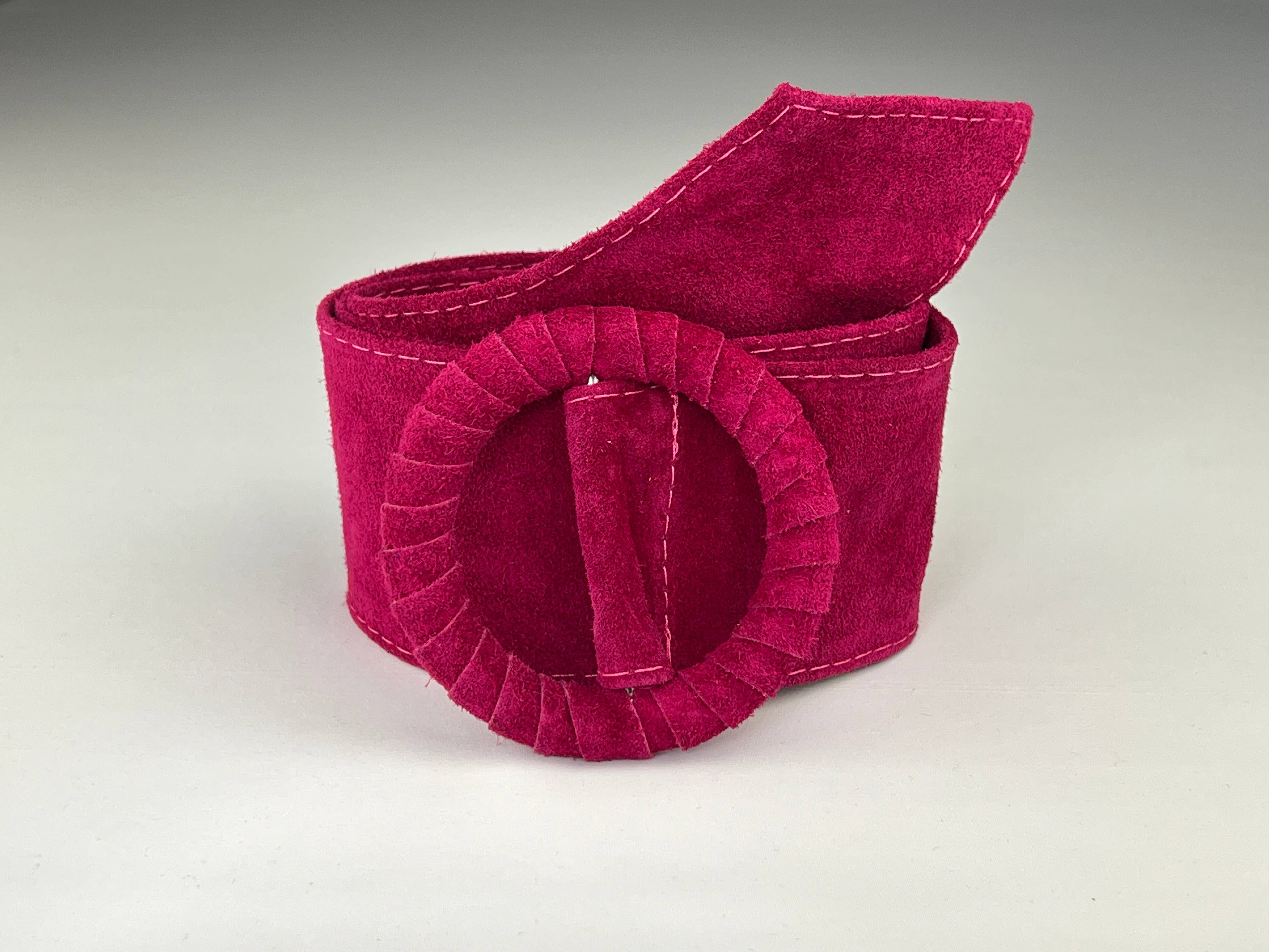 L'Emotion - Venta al por mayor Cinturón - Mujer - Cinturón ancho de cuero con hebilla redonda forrada tono sobre tono9