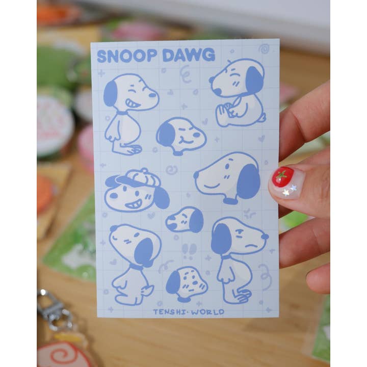 autocollant de chien générique | feuille d'autocollants de toutou | snoop dawg pour la vente par Tenshi World