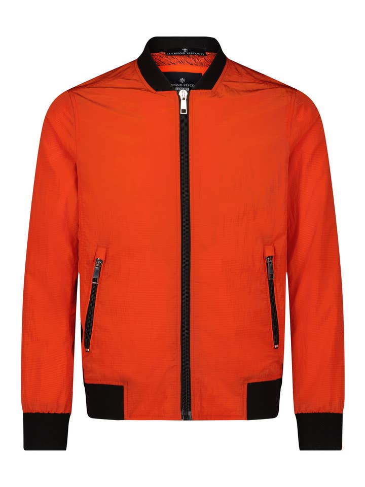 Orange vattenavvisande bomberjacka för wholesale av Luchiano Visconti