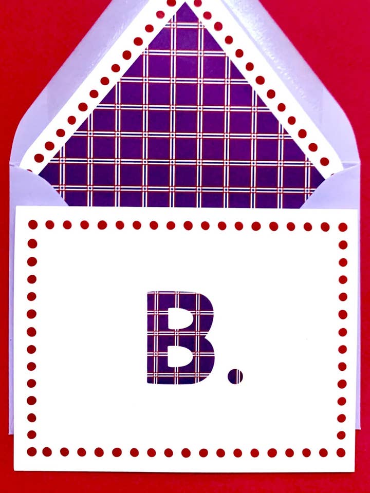 Mad About Plaid, Purple - Set of 10 Cards for wholesale by Mighty Violet Design