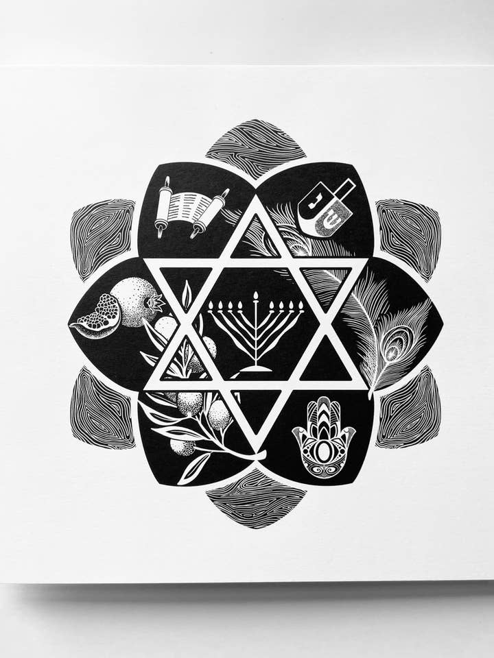 Hanukkah Print for wholesale by Rose Hollow Design Inc