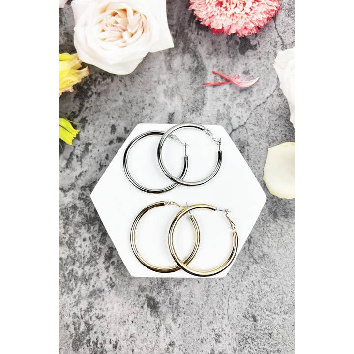 JHP Collection - Wholesale Hoop Earrings - 2 INCHES HOLLOW ROUND HOOP EARRING