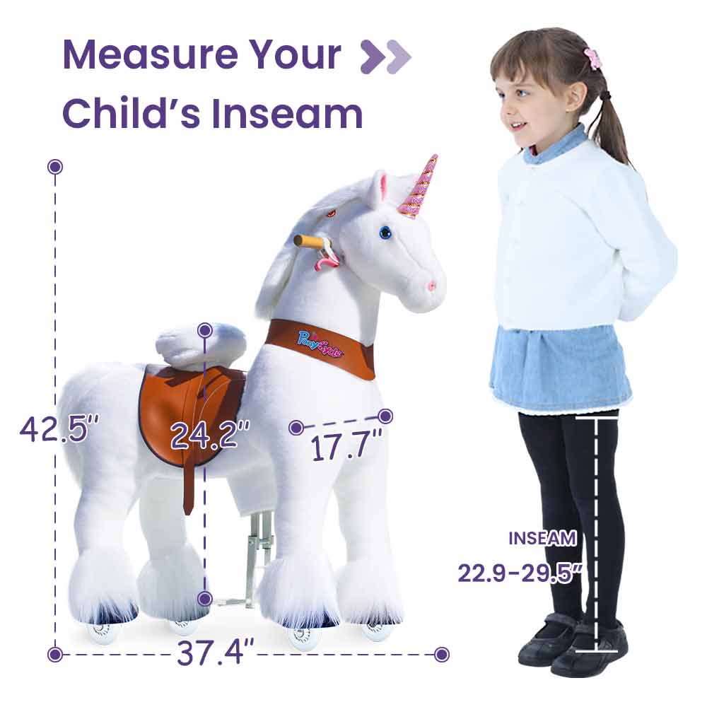 PonyCycle - Vente Cheval à bascule – enfant - PonyCycle Cheval à Bascule Licorne Blanche | Jouet à Chevaucher en Peluche16