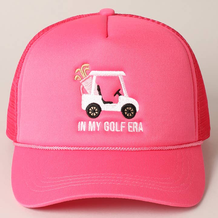Fashion City - Wholesale Trucker Hat - Women's - Golf Cart and In My Golf Era Embroidery Trucker Hat