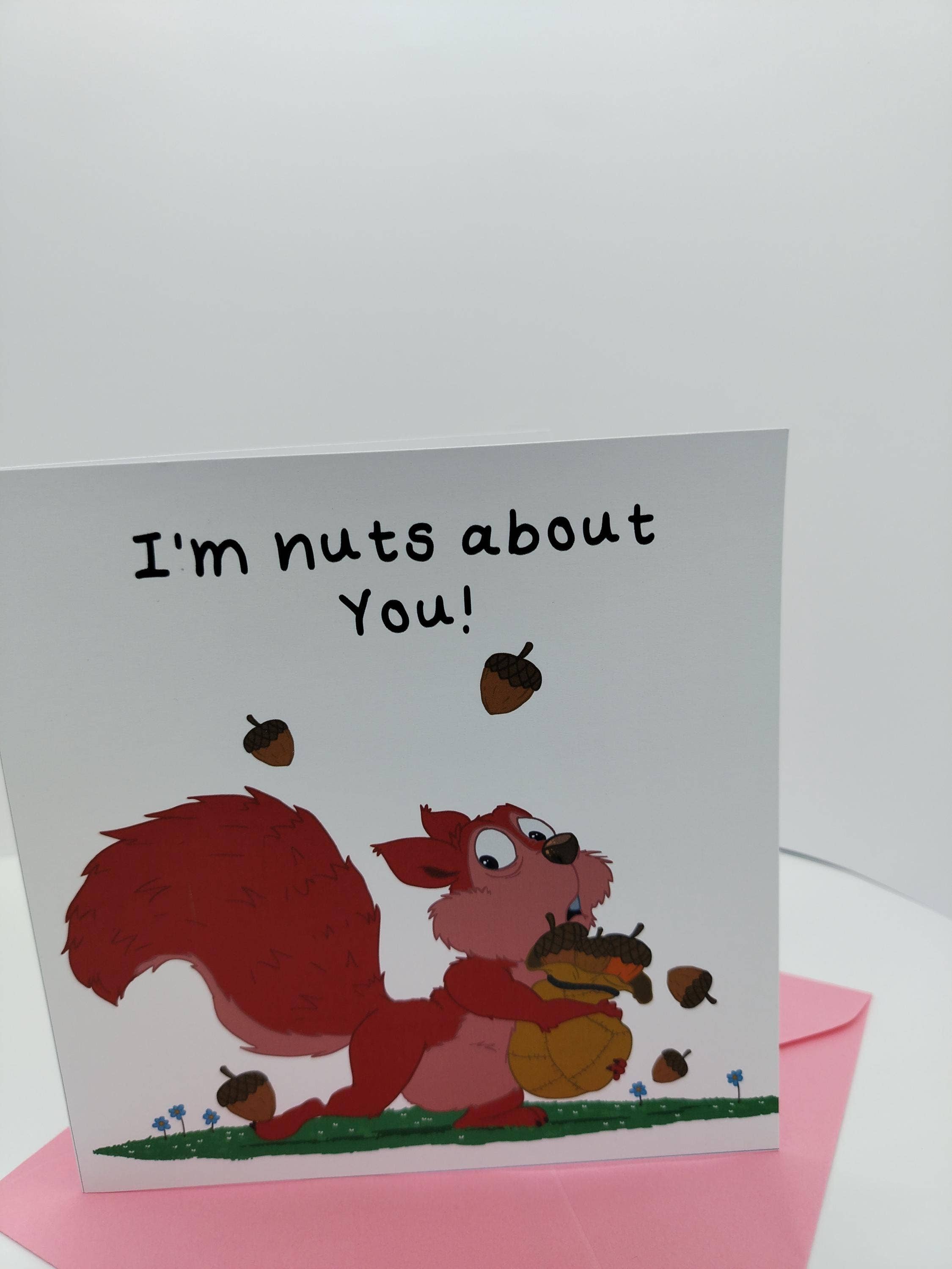 Rebecca Gladys – wholesale Birthday card – Squirrel Birthday Card: Punny 'I'm Nuts About You' Greeting7