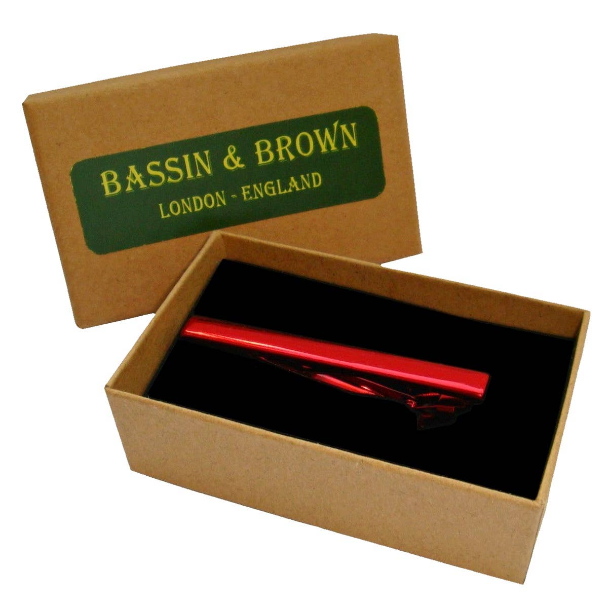 Bassin And Brown - Vente Pince à cravate – homme - Barre de cravate métallique unie - Rouge4
