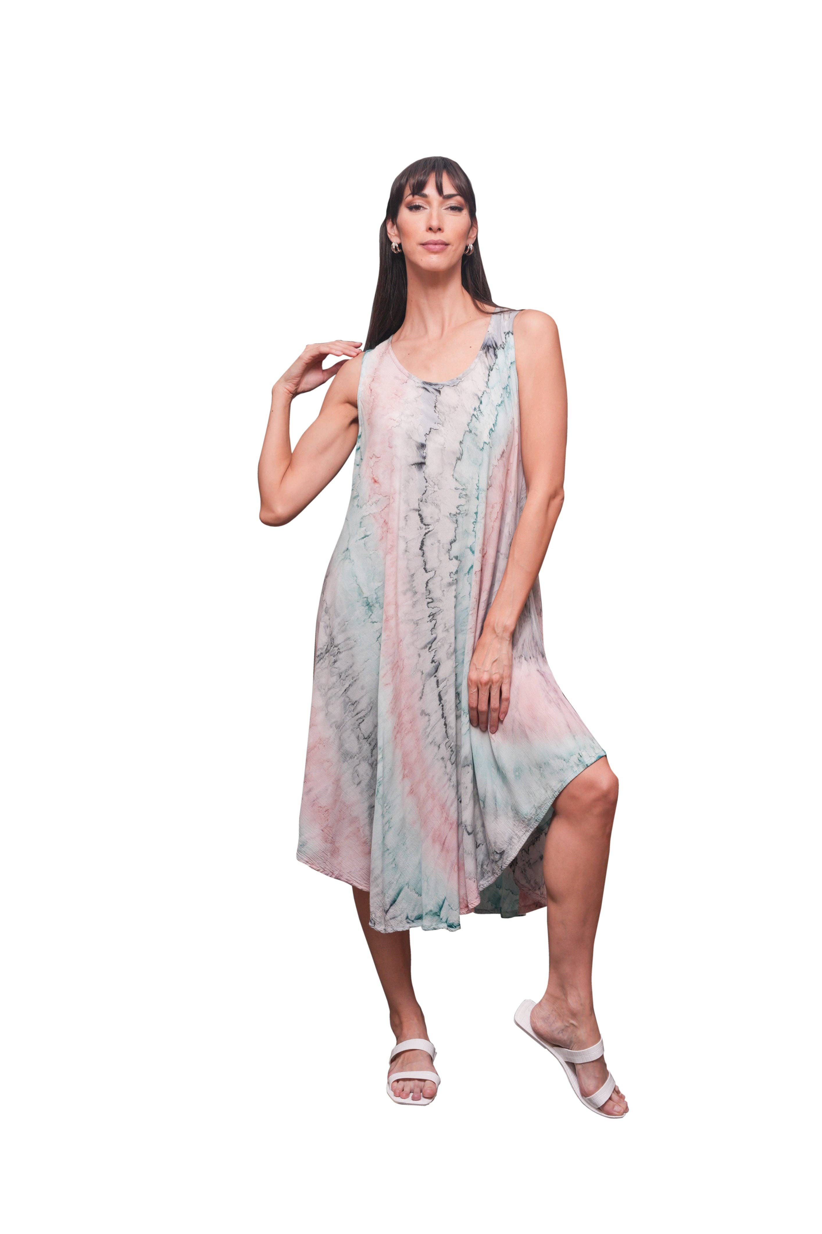 Sacred Threads - Wholesale Dress - Women's - Pastel Marble Tie Dye Summer Dress4