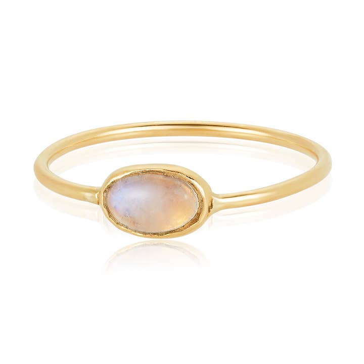 Anillo Solitario Piedra Luna para venta al por mayor de Mabel Chong